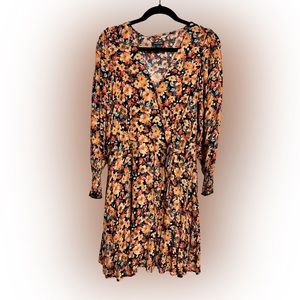 Floral Faux Wrap Dress